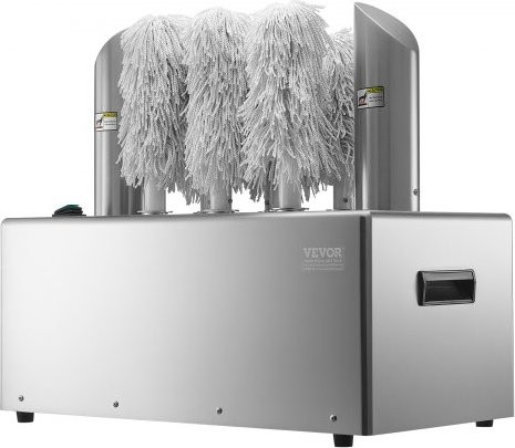 VEVOR Glaspolijstmachine met 8 polijstkoppen, zilverkleurige elektrische commerciële machine van roestvrij staal