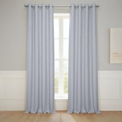 Exclusive Fabrics Grommet Textured Faux Linen Curtains Single Panel (1 Panel)