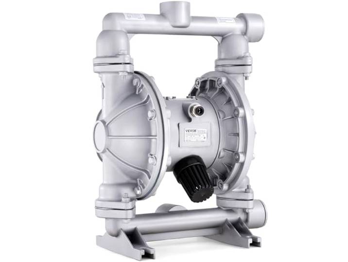 VEVOR Pompe Pneumatique à Double Membrane 166 L/min\, Pompe à Diaphragme Pneumatique Transfert d'Huile Usagée 7\,9 bar\, en Alliage d'Aluminium\, pour Pétrole\, Diesel\, Huile\, Fluides à Faible Viscosité