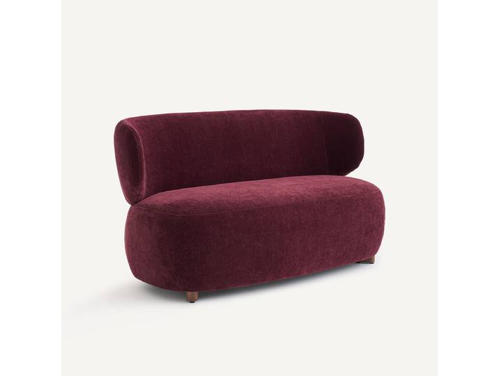 Emmanuel Gallina X Am.pm Banquette en velours, MODALIE 2 Places Rouge Bordeaux