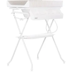 Chipolino Babywanne Wickeltisch 2 in 1 Aqua Zubehörfach klappbar Ständer Stopfen beige