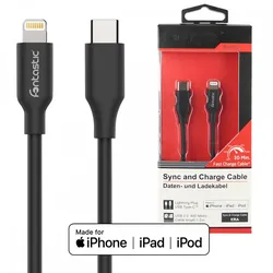 Datenkabel Ere Typ-C auf Lightning 1,20m schwarz schnellladefähig