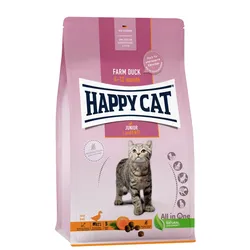 HAPPY CAT Supreme Young Junior Land-Ente Katzentrockenfutter 300 Gramm