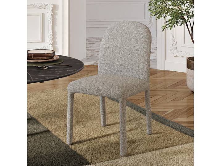 HABITAT - Lot de 2 chaises en tissu texturé - Gris clair - Napili