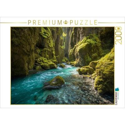 CALVENDO Puzzle Island - Fjaðrárgljúfur Canyon | 2000 Teile Lege-Größe 90x67cm Foto-Puzzle für glückliche Stunden, von , Calvendo Puzzle