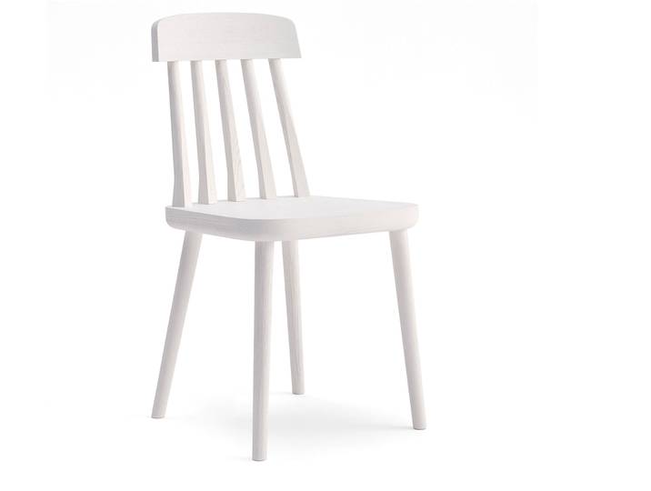 CAMI Holzstuhl, Material Massivholz, Esche lackiert, weiss