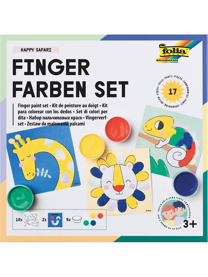 folia PAPER Fingerfarben-Zeichenset "Happy Safari" - ab 6 Jahren - onesize