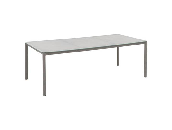 OUTLIV. Leon Gartentisch 220x100cm Aluminium/Glas Hellgrau Transparent