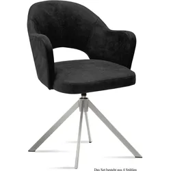 ARMLEHNSTUHL drehbar (4er-Set) Davinia 59x87x61 Edelstahl/Anthrazit
