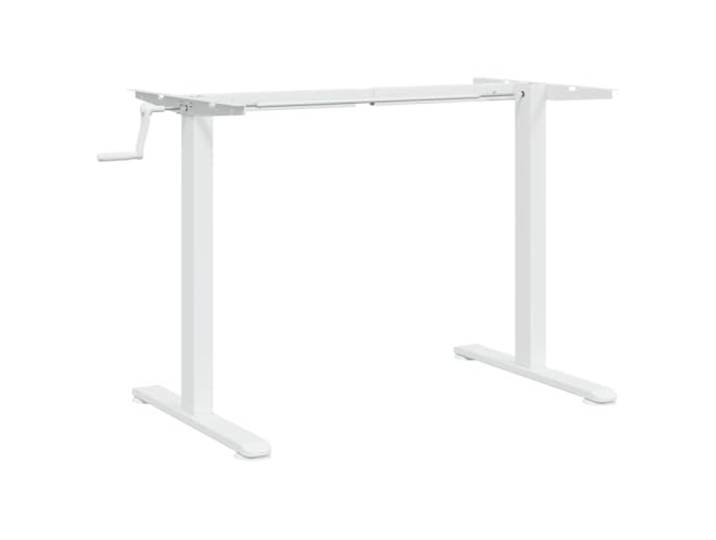 Tmriohed Höhenverstellbares Schreibtischgestell 94-135cm Weiß Mit praktischem Drehgriff flexibel anpassbar, ideal für kompakte Arbeitszimmer und Homeoffice-Nischen ohne Tischplatte.