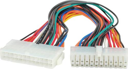Roline Strom Anschlusskabel [1x ATX-Strom-Stecker 24pol. - 1x ATX-Strom-Buchse 24pol.] 0.30 m Bunt