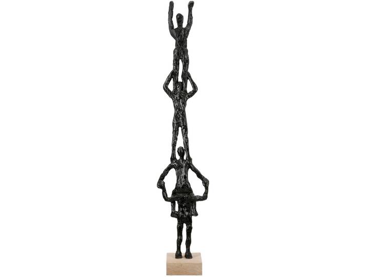 Dekofigur GILDE Skulptur Person Teamspirit schwarz H. 68,5 cm , schwarz, B:13cm H:68,5cm T:9cm, Kunstharz, Dekofiguren, Dekofigur