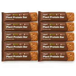 VILGAIN Proteinriegel Plant Protein Bar Zimt Latte 50g | 10 Riegel Box