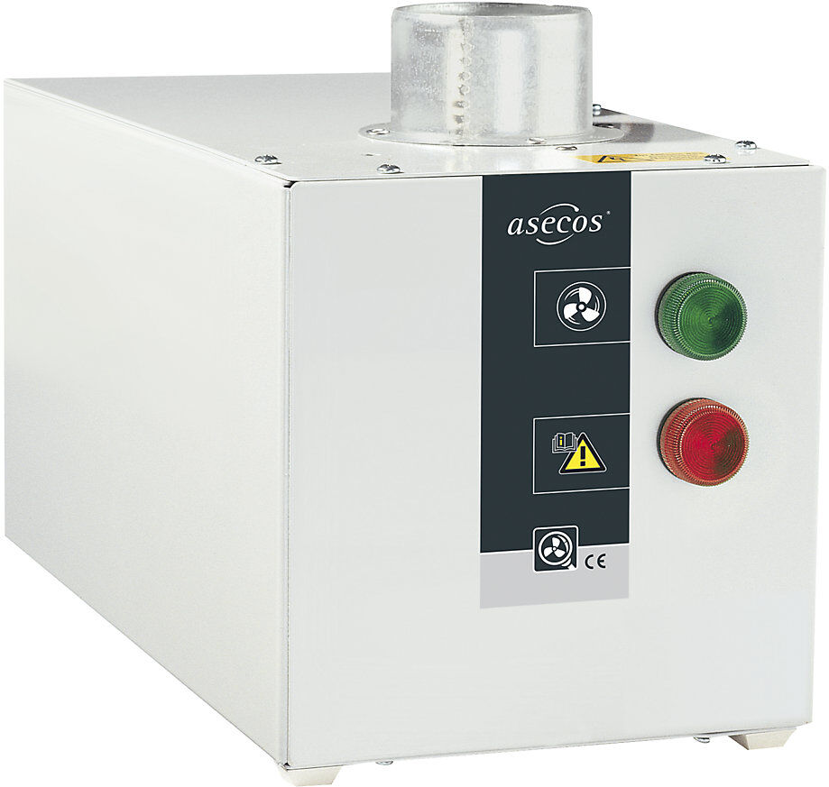 Entlüftungsaufsatz, mit Abluftüberwachung, Alarmkontakt, auf Gefahrstoffschränke, HxBxT 200 x 200 x 400 mm asecos