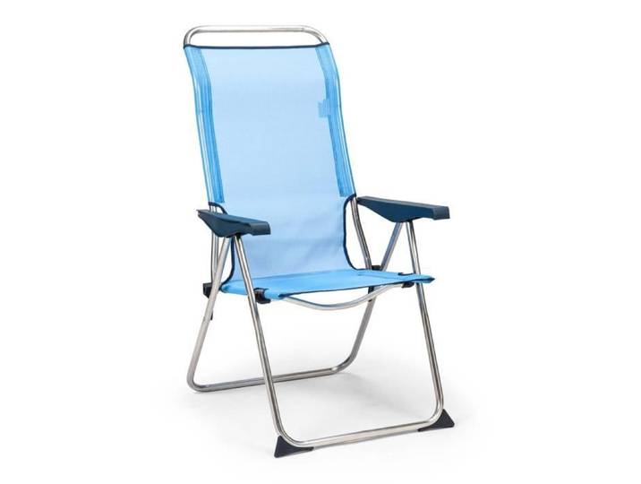 Chaise de Plage Pliante Solenny 5 Positions Dossier Anatomique Bleu