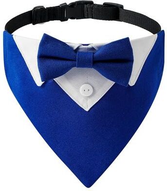 Fusion Finds Formal Dog Tuxedo Bow Tie Collar Adjustable Bandana For Weddings, Birthdays & Special Events a l