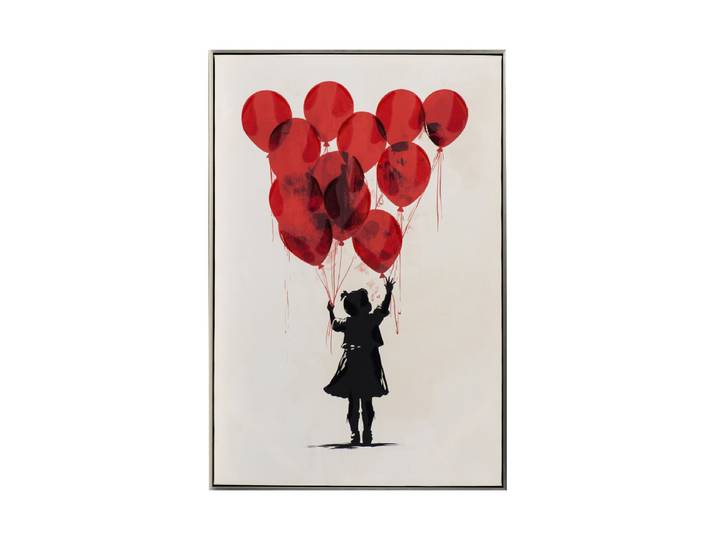 Handgemaltes, gerahmtes Bild „Ballon Girl“ 60 x 90 cm Multicolor Crea Collection