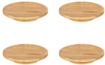 Inspired Living Bamboo Wine Glass Topper Appetizer Plate Charcuterie Board Topper & Drink Cover For Parties 4pcs