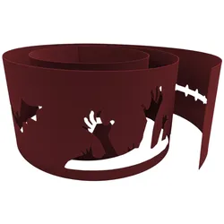 zaun|zu® Sichtschutzstreifen PP PREMIUM Halloween Graveyard Zaun Bordeauxrot 2,55m
