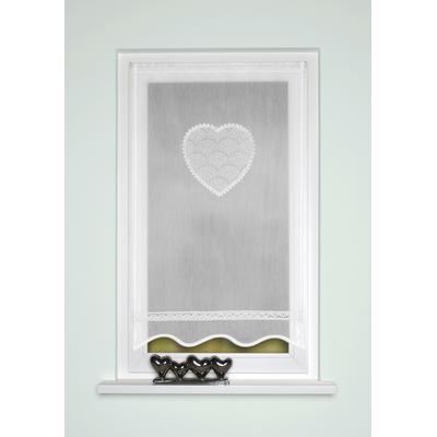 Türvorhang HOME WOHNIDEEN "CORAZON" Gr. 1, weiß, B:40cm H:80cm, Polyester, Gardinen, Tür-und Fensterbehang, Batist, bestickt