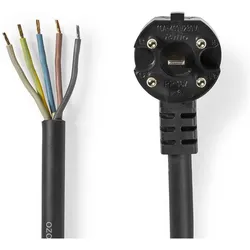 Nedis Ofen Netzkabel Perilex Open 1.50 m Schwarz (1.50 m), Stromkabel, Schwarz