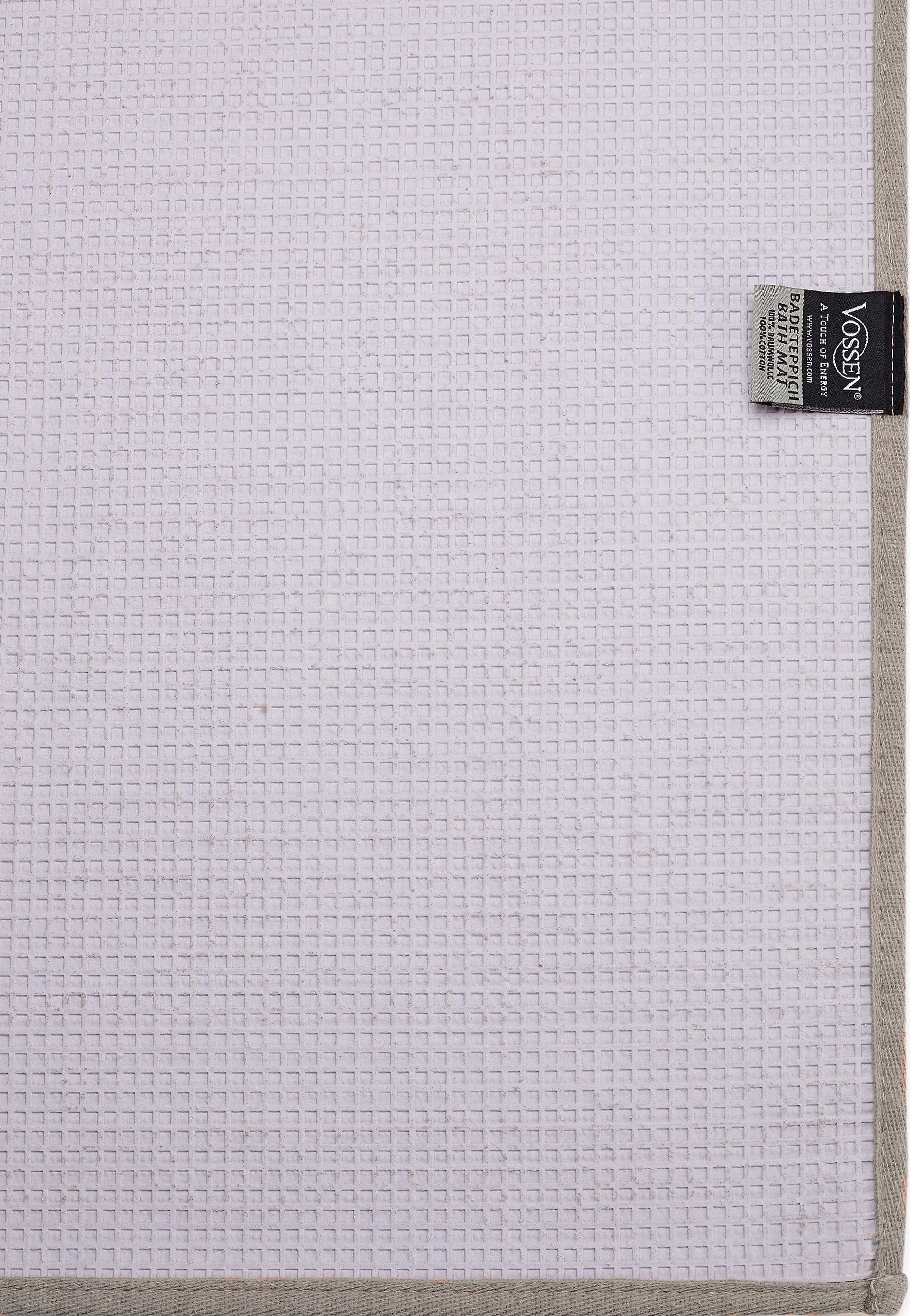 Badematte VOSSEN "Exclusive" Gr. 2, grau (pepplestone), H:20mm, Baumwolle, Badematten, Badematte, Badteppich, Uni-Farben, Karo Muster, Hoch-Tief Effekt, reine Baumwolle pepplestone rechteckig (55cm x 65cm )