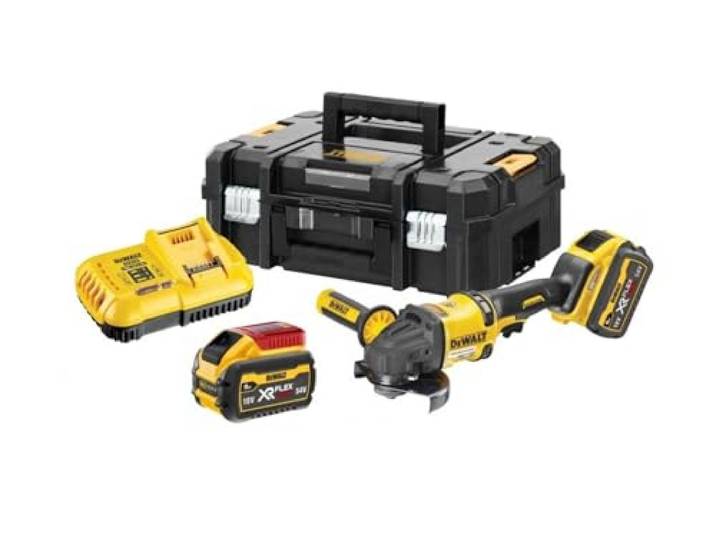 Dewalt Meuleuse 2.0 xr flexvolt 54v 3ah li-ion brushless 125mm dewalt - 2 batteries - coffret tstak - dcg418x2-qw