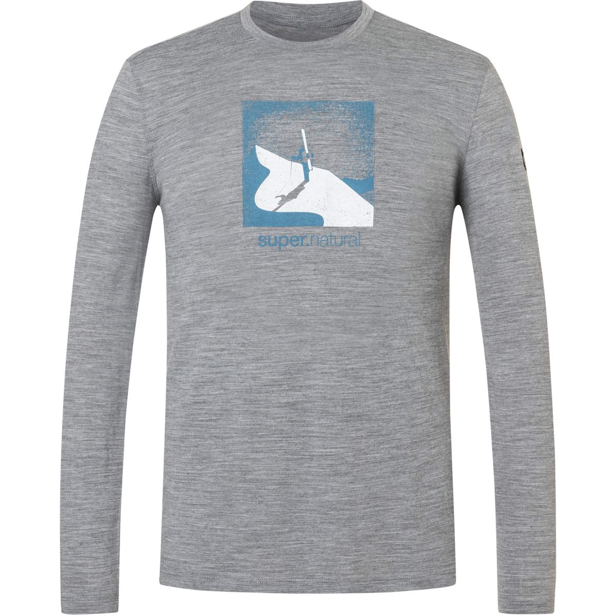 Super.Natural M Almost Done LS cashmere grey melange/blue heaven/fresh white (33K) XL SNMP0206233KXL