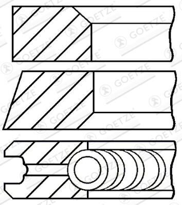 Goetze Engine Kolbenringsatz 0843240000 Für Land Rover