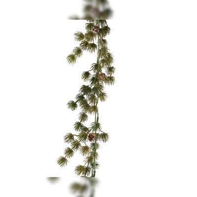 Christmas Decorations 1,8m Zederngirlande künstlich 15cm Zapfen Glitzer Zeder Kiefergirlande Tannengirlande Weihnachtsgirlande Kunstgirlande Dekogirlande Weihnachten Grün