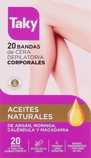 Taky Bandas de Cera Depilatoria Corporales 20+4