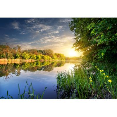 Fototapete PAPERMOON "River at the Sunset", bunt, B:3m L:2,23m, Vlies, Tapeten