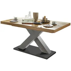 ESSTISCH ausziehbar Elene 160x90x76 Graphit/Plankeneiche