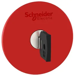 Schneider Electric ZB4BS964 Not-Aus/Not-Halt-Schalter, Frontelement, Harmony XB4, Metall, 22mm, rot, Pilz 60mm, Schlüsselentriegelung