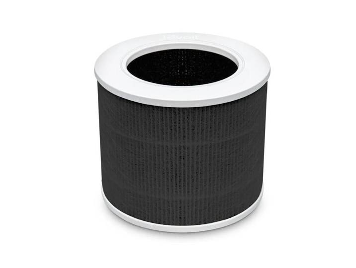 Ersatzfilter LEVOIT Core Mini Pro , schwarz-weiss (schwarz), Kunststoff, Polyethylenterephthalat (PET), Filterkartuschen, Ersatzfilter, 3-Stufen-Filtration, hocheffiziente Aktivkohle