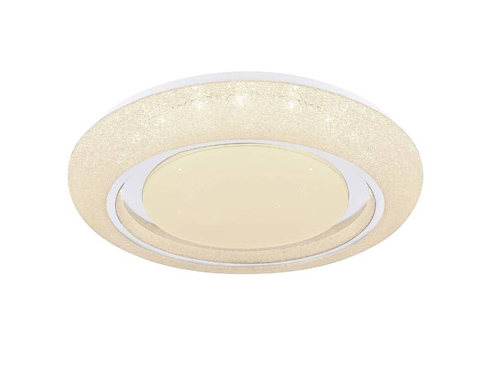 Plafonnier Tavera Ø 48cm Blanc/Argenté Matériau : Métal, Matière plastique Surface en métal : Chromé Type de matière synthétique : Verre
