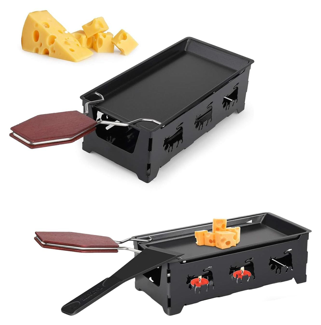 Dripio Mini raclette set met antiaanbaklaag, draagbaar, 1 stuk