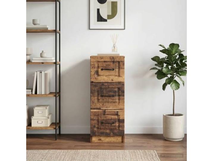 GPWERSDF Schubladenschrank Altholz 33 x 34,5 x 87 cm Holzwerkstoff Kommode Stabil, langlebig, glatte Oberfläche, pflegeleicht, vielseitig nutzbar, modernes Design