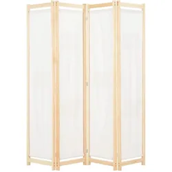 Helloshop26 - Raumteiler Trennwand Dekorationsmöbel 4-teilig cremefarben 160 x 4 cm Stoff