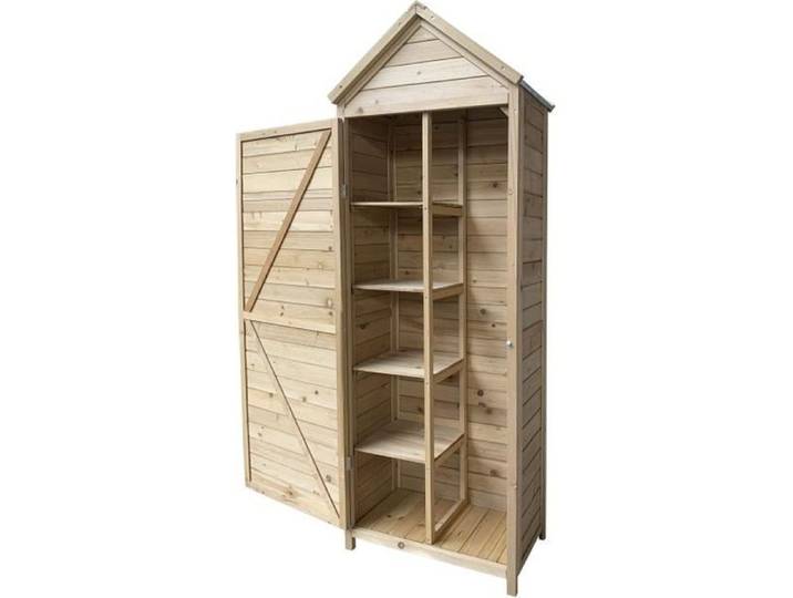 Armoire de Rangement - GARDIUN - Candy - Bois de pin - Serrure métallique - Extérieur