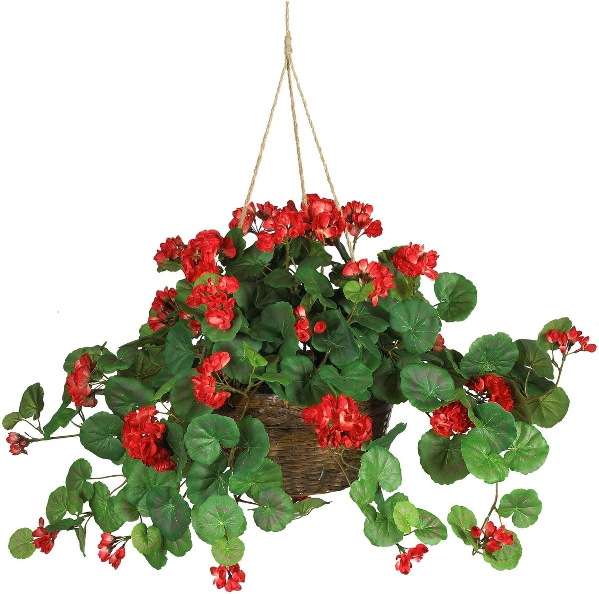 Omgoods Kunstplant Geranium in Hangmand Rood 24 inch