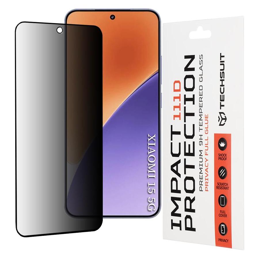 Techsuit - 111D Privacy Full Glue - Xiaomi 15 - Black (Xiaomi 15) (56363934)
