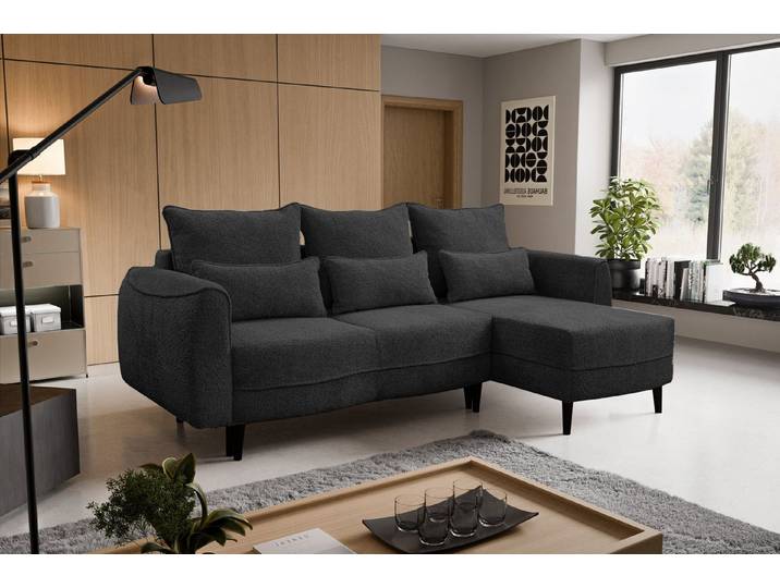 Kaiser Möbel Ecksofa Selio mit Schlaffunktion und Bettzeugcontainer, Ecksofa, Schlaffunktion, Bettzeugaufbewahrung, viele Farben