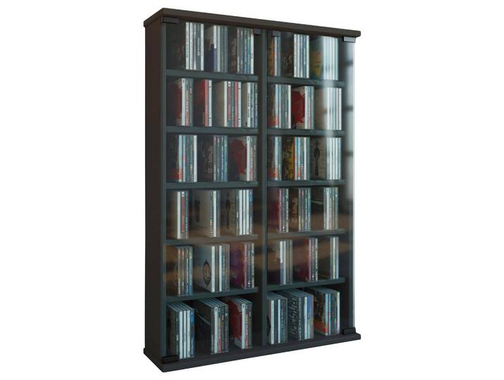Mid.you Cd-Regal, Schwarz, Glas, 10 Fächer, 60x92x18 cm, Wohnzimmer, Regale, CD & DVD-Regale