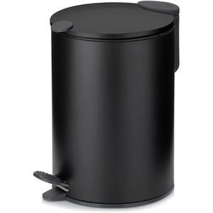 Kela Mülleimer Mats, 23614, schwarz, Kosmetikeimer aus Metall, 3 Liter