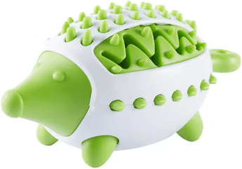 Inspire Picks Hedgehog Treat Dispensing Dog Toy Teeth Grinding & Slow Feeding Interactive Ball green