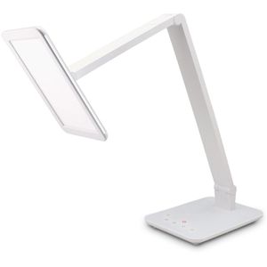 FeinTech Schreibtischlampe LTL00100, weiß, LED, dimmbar, mit Touchpanel, 550 Lumen, warm- bis tageslichtweiß