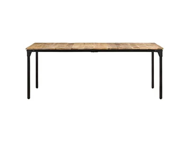 KGHERMDF Esstisch 200x100x76 cm Raues Mangoholz Pulverbeschichtete Eisenbeine, Stabil und Langlebig, Einzigartige Maserung, Für Kuche und Esszimmer