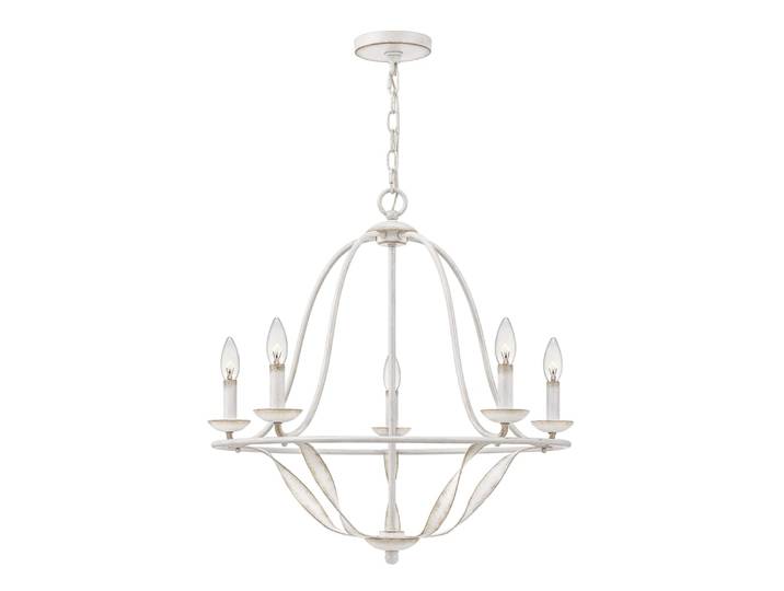 Lustre en acier finition blanc antique