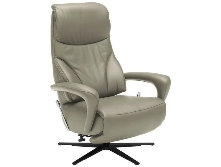 Dieter Knoll Relaxsessel, Hellgrau, Metall, Echtleder, 75x106x88 cm, Goldenes M, Fussart wählbar, Lederauswahl, Stoffauswahl, Relaxfunktion, Herz-Waage-Funktion, Wohnzimmer, Sessel, Relaxsessel